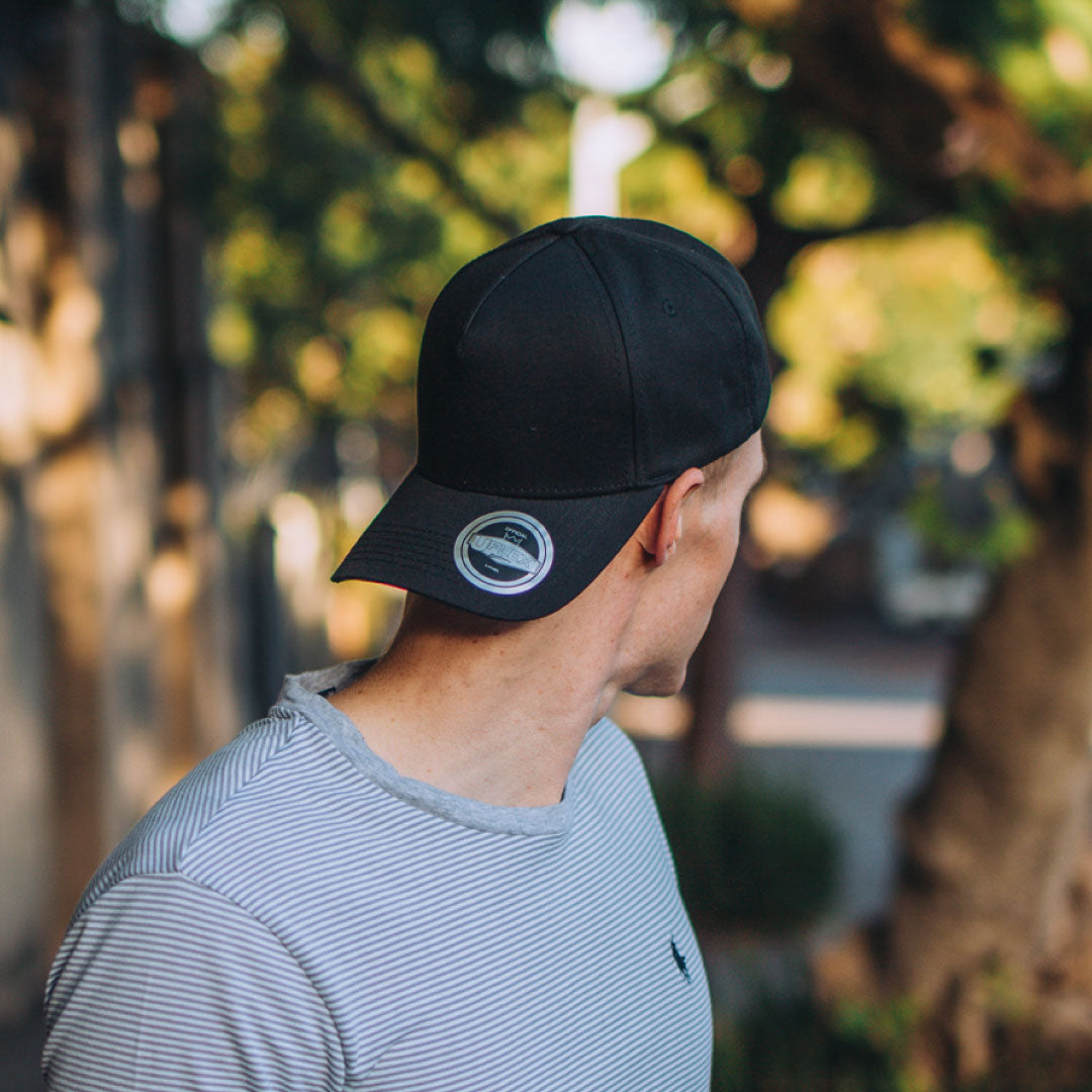 The 5 Panel Curved Peak Snapback